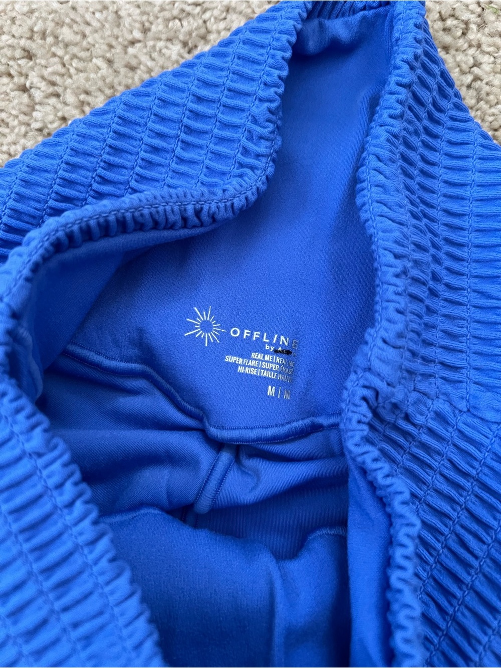 OFFLINE By Aerie Real Me Super Flare Leggings Womens Medium Blue High Rise Yoga - Picture 5 of 7